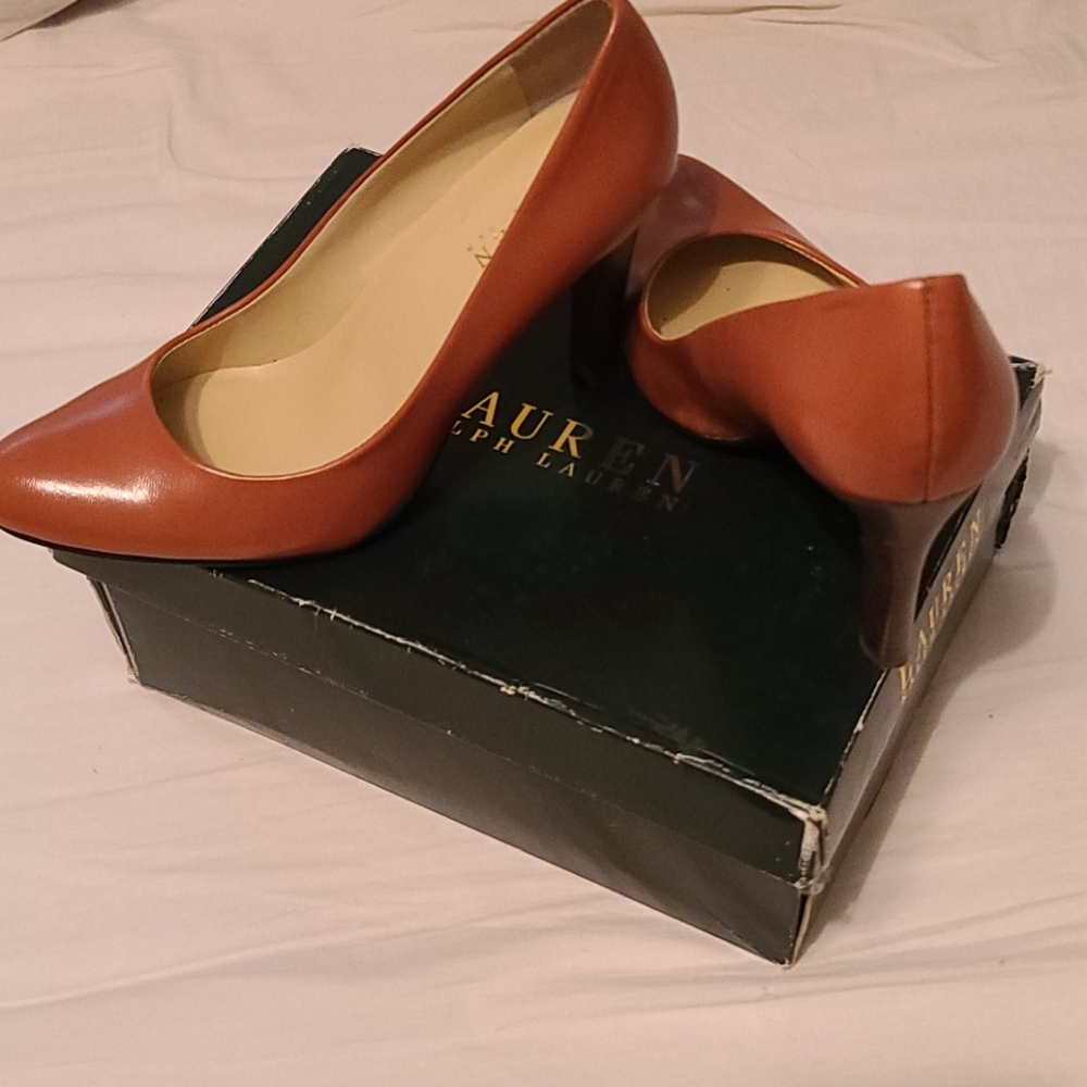 Tan heels from ralph lauren